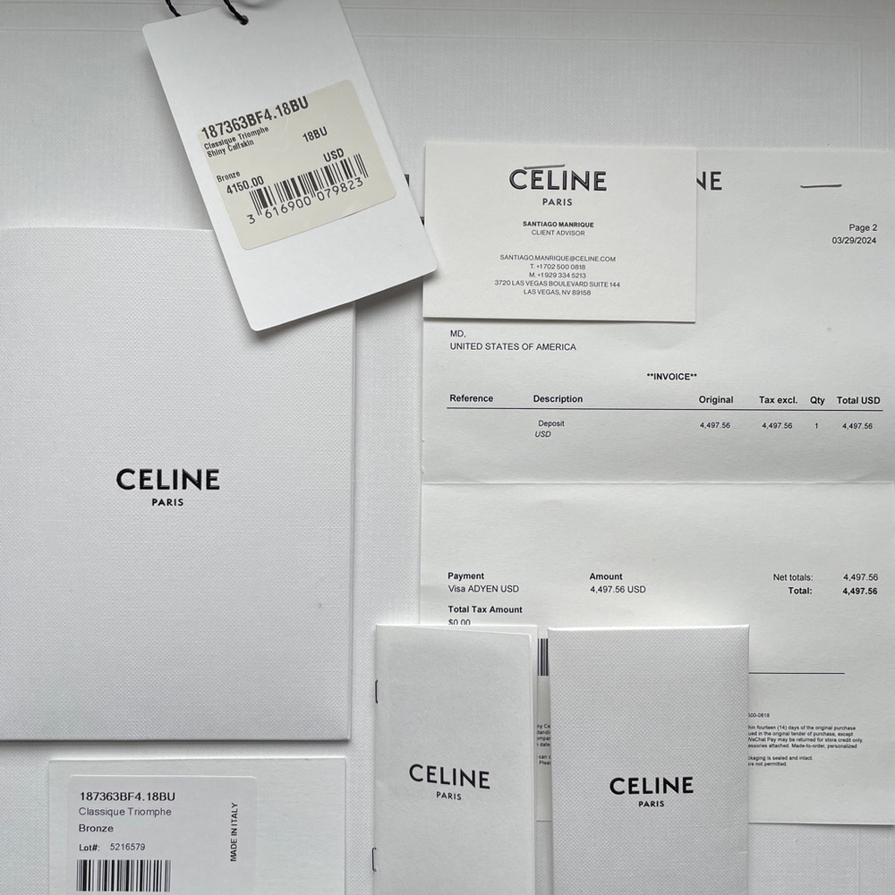 Celine Classique Triomphe Bag in Bronze - Picture 9 of 10
